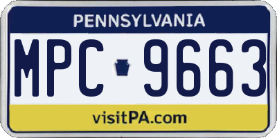 PA license plate MPC9663