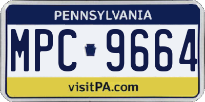 PA license plate MPC9664