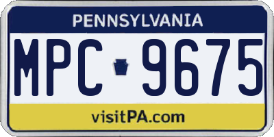 PA license plate MPC9675