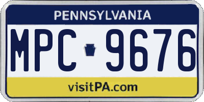 PA license plate MPC9676