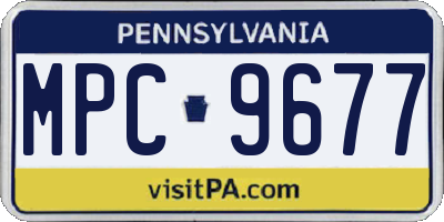 PA license plate MPC9677