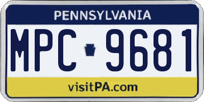 PA license plate MPC9681