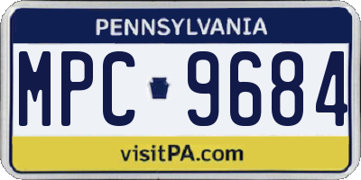 PA license plate MPC9684
