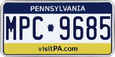 PA license plate MPC9685