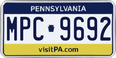 PA license plate MPC9692