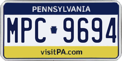 PA license plate MPC9694