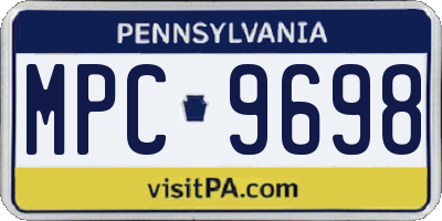 PA license plate MPC9698