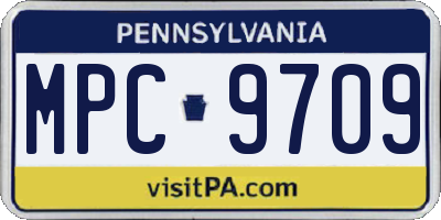 PA license plate MPC9709