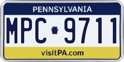 PA license plate MPC9711
