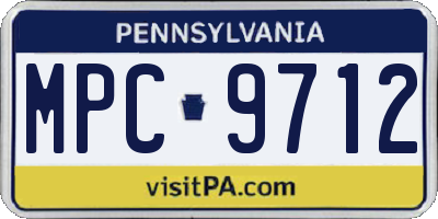 PA license plate MPC9712