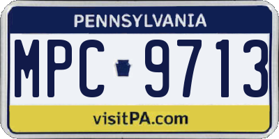PA license plate MPC9713
