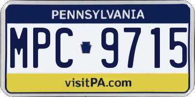 PA license plate MPC9715