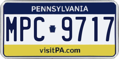 PA license plate MPC9717