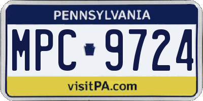 PA license plate MPC9724
