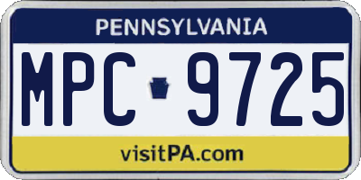 PA license plate MPC9725