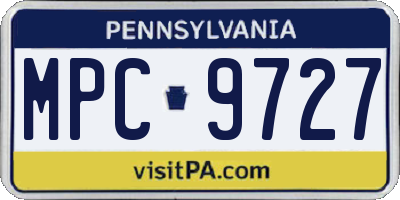 PA license plate MPC9727