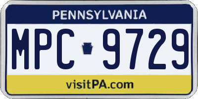 PA license plate MPC9729