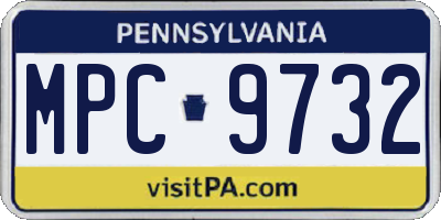 PA license plate MPC9732