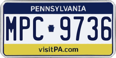 PA license plate MPC9736