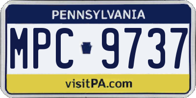 PA license plate MPC9737