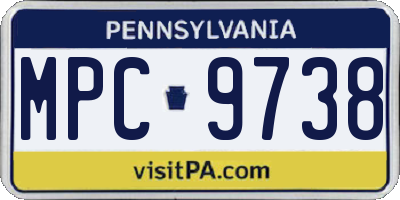 PA license plate MPC9738