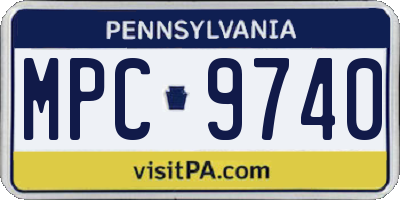 PA license plate MPC9740
