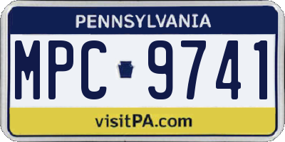 PA license plate MPC9741