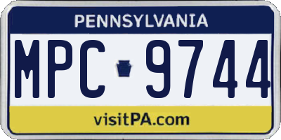 PA license plate MPC9744