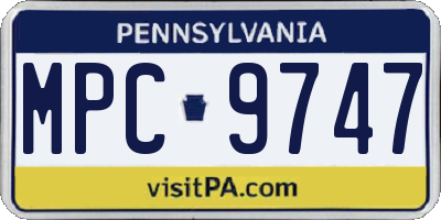PA license plate MPC9747