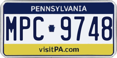 PA license plate MPC9748