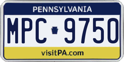 PA license plate MPC9750