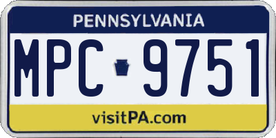 PA license plate MPC9751