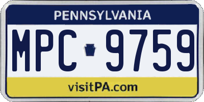PA license plate MPC9759