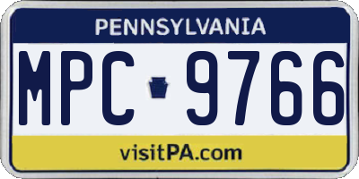 PA license plate MPC9766