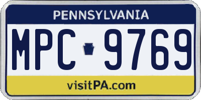PA license plate MPC9769