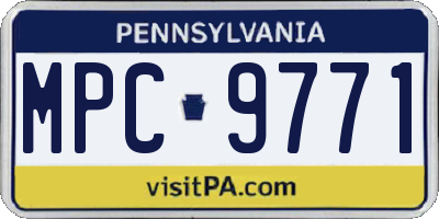 PA license plate MPC9771