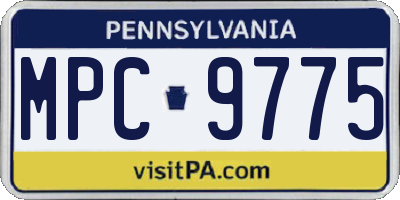 PA license plate MPC9775