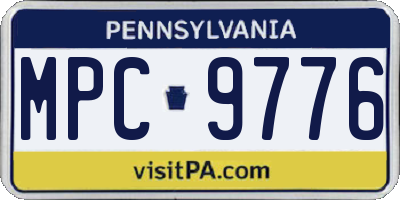 PA license plate MPC9776