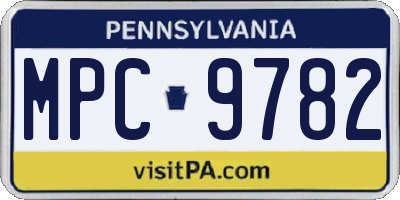 PA license plate MPC9782