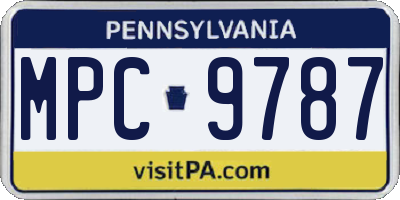 PA license plate MPC9787