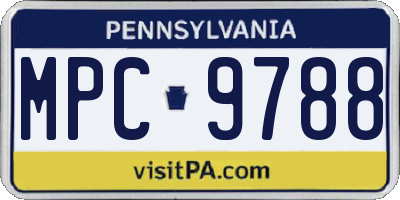 PA license plate MPC9788