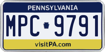 PA license plate MPC9791