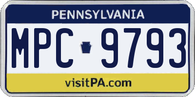 PA license plate MPC9793