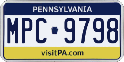 PA license plate MPC9798
