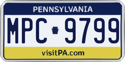 PA license plate MPC9799