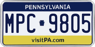 PA license plate MPC9805