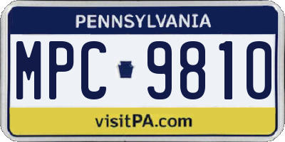 PA license plate MPC9810
