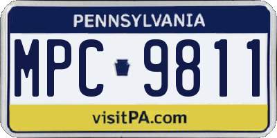 PA license plate MPC9811
