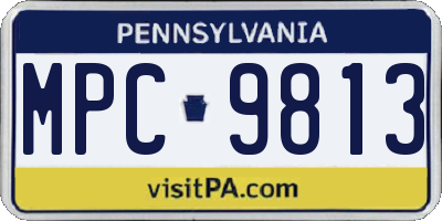 PA license plate MPC9813