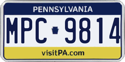 PA license plate MPC9814
